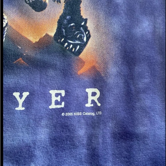 2005 liquid blue GLOW IN THE DARK kiss destroyer tye dye graphic band shirt VTG - Picture 3 of 5